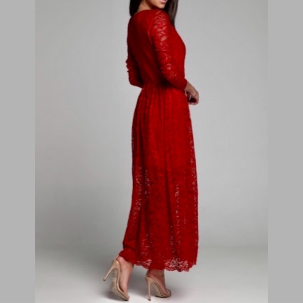 Red Lace Dress - Picture 6 of 13